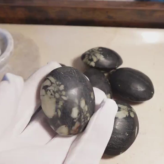 Peony Jade Palm Stone: Polished Crystal Worry Stone, Home Decor