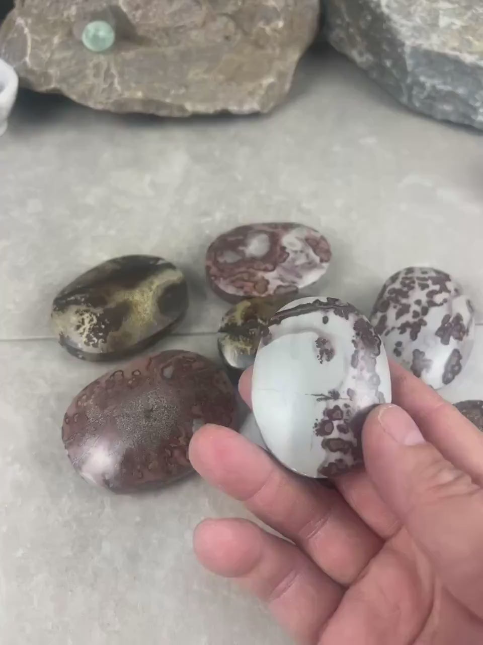 Coffee Bean Jasper Palm Stone Polished Crystal Worry Anxiety Distraction Pocket Stone
