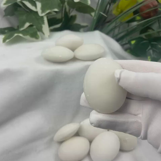 Snow White Jade Palm Stone: Polished Crystal for Anxiety Relief