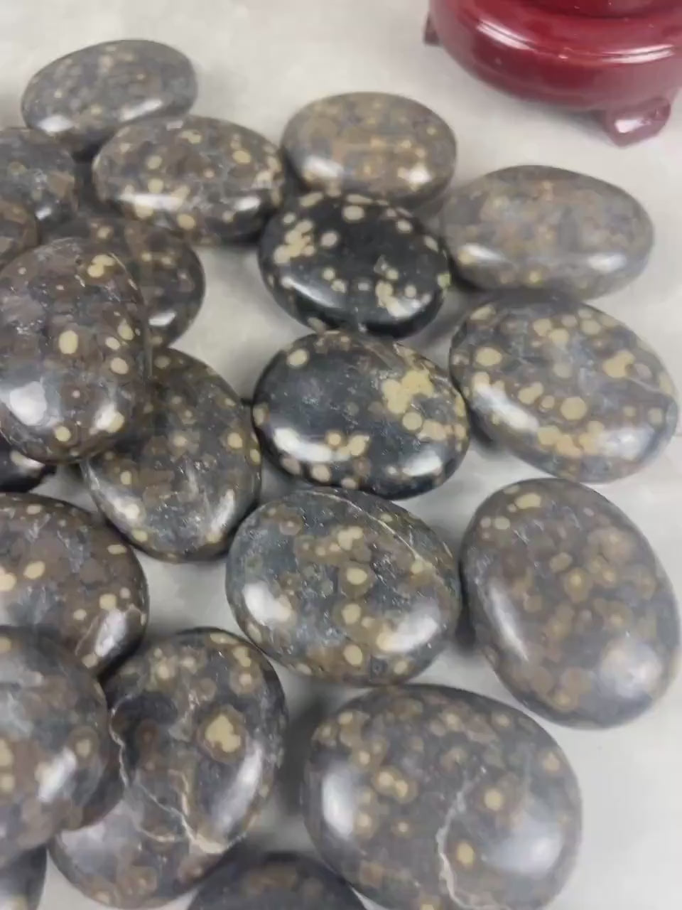 Californian Orbicular Jasper Palm Stone Polished Crystal Worry Stone Home Decor Worry Pocket Stress Anxiety Palm Stone