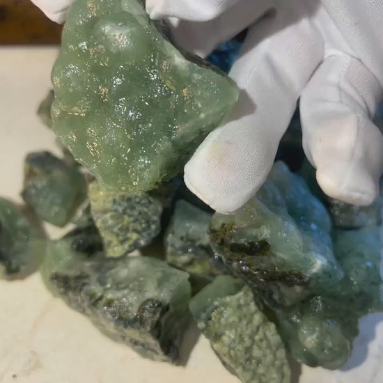 Raw Prehnite Crystal Stone: Anxiety & Stress Relief, Home Decor