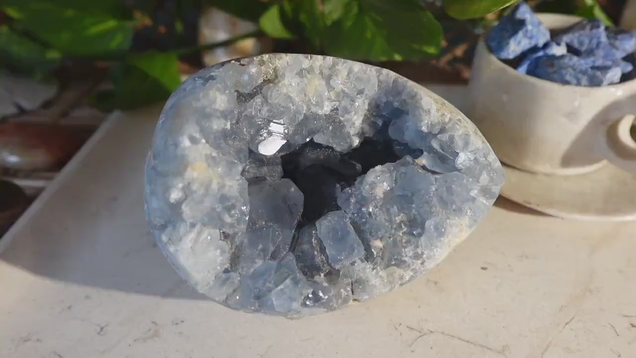 Raw Celestite Crystal Specimen: Untreated Home Decor Mineral (4# 11 Ounces