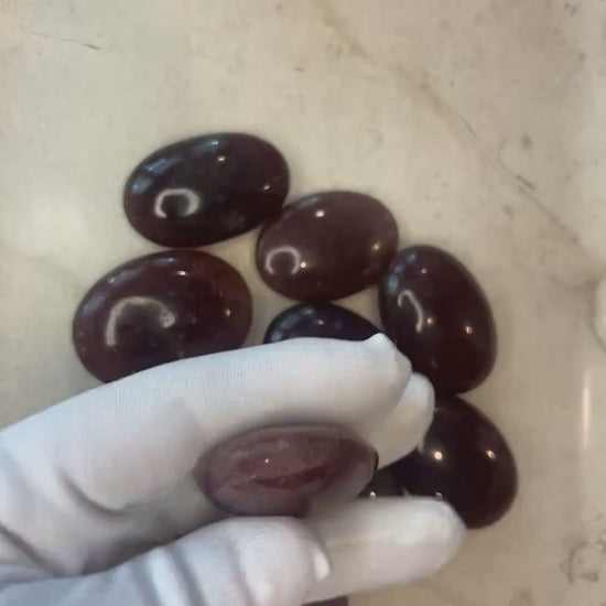Madagascar Strawberry Quartz Palm Stone: Polished Worry Stone
