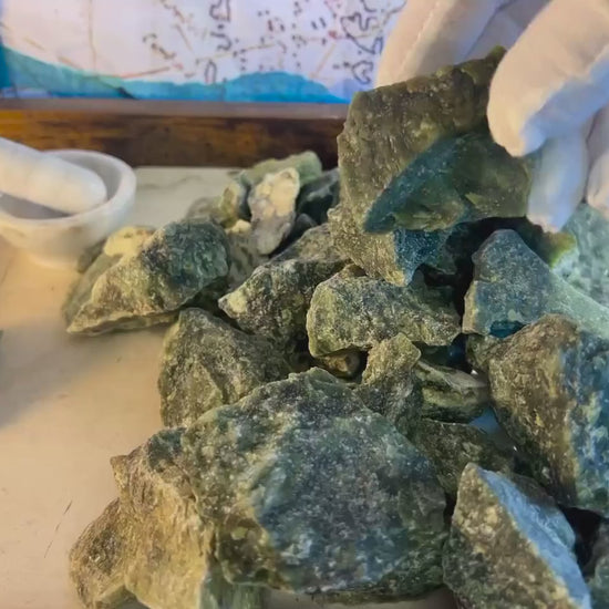 Raw Green Jade Stone: Natural Crystal Decor, Anxiety Relief