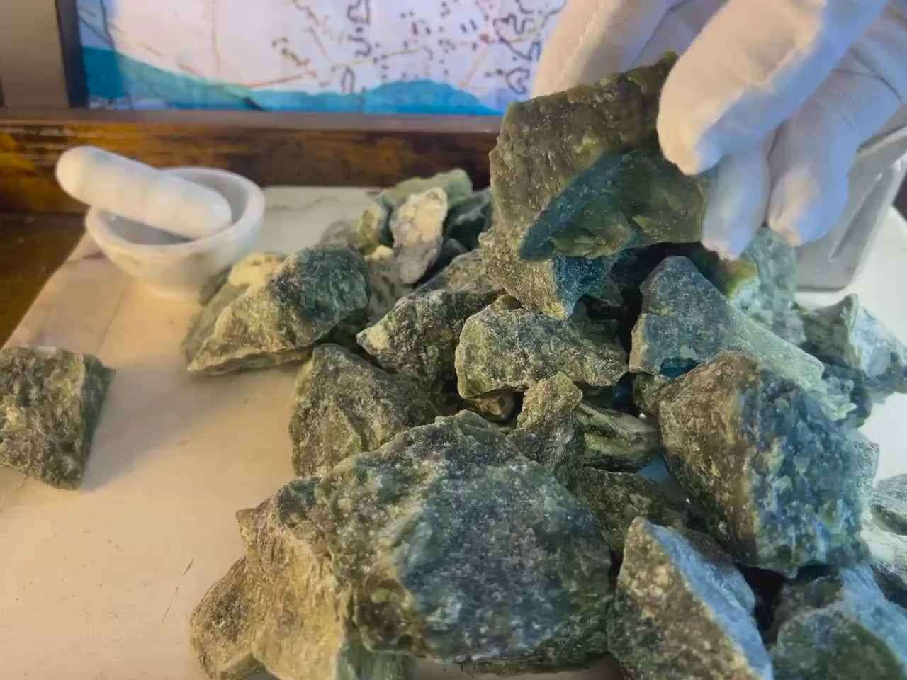 Raw Green Jade Stone: Natural Crystal Decor, Anxiety Relief