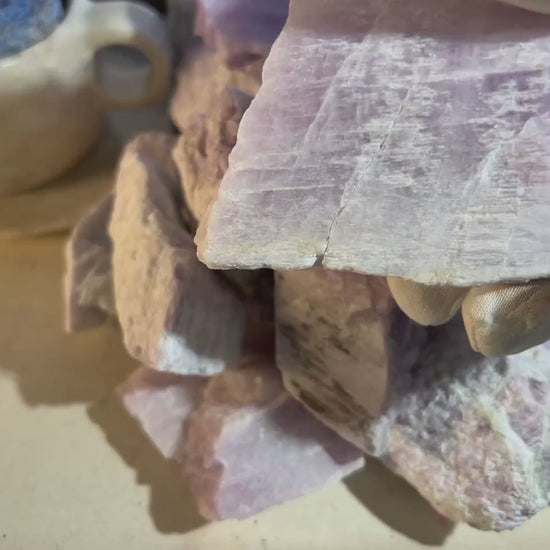 Raw Purple Kunzite Crystal: Chakra Meditation Stone
