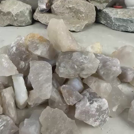 Raw Blue Quartz Crystals Natural Crystal Worry Stone Home Decor Anxiety Pocket Distraction Meditation Gift Birthday Christmas