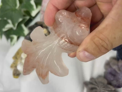 Hand Carved Crystal Goldfish Statue: Feng Shui Home Decor