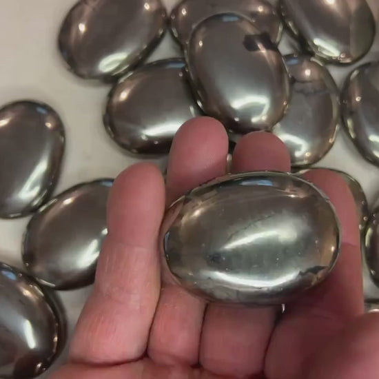 Iron Pyrite Palm Stone: Worry Stone, Stress Relief, Home Decor