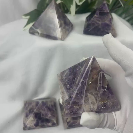 Satpura Mountain Amethyst Pyramid Polished Home Decor Worry Distraction