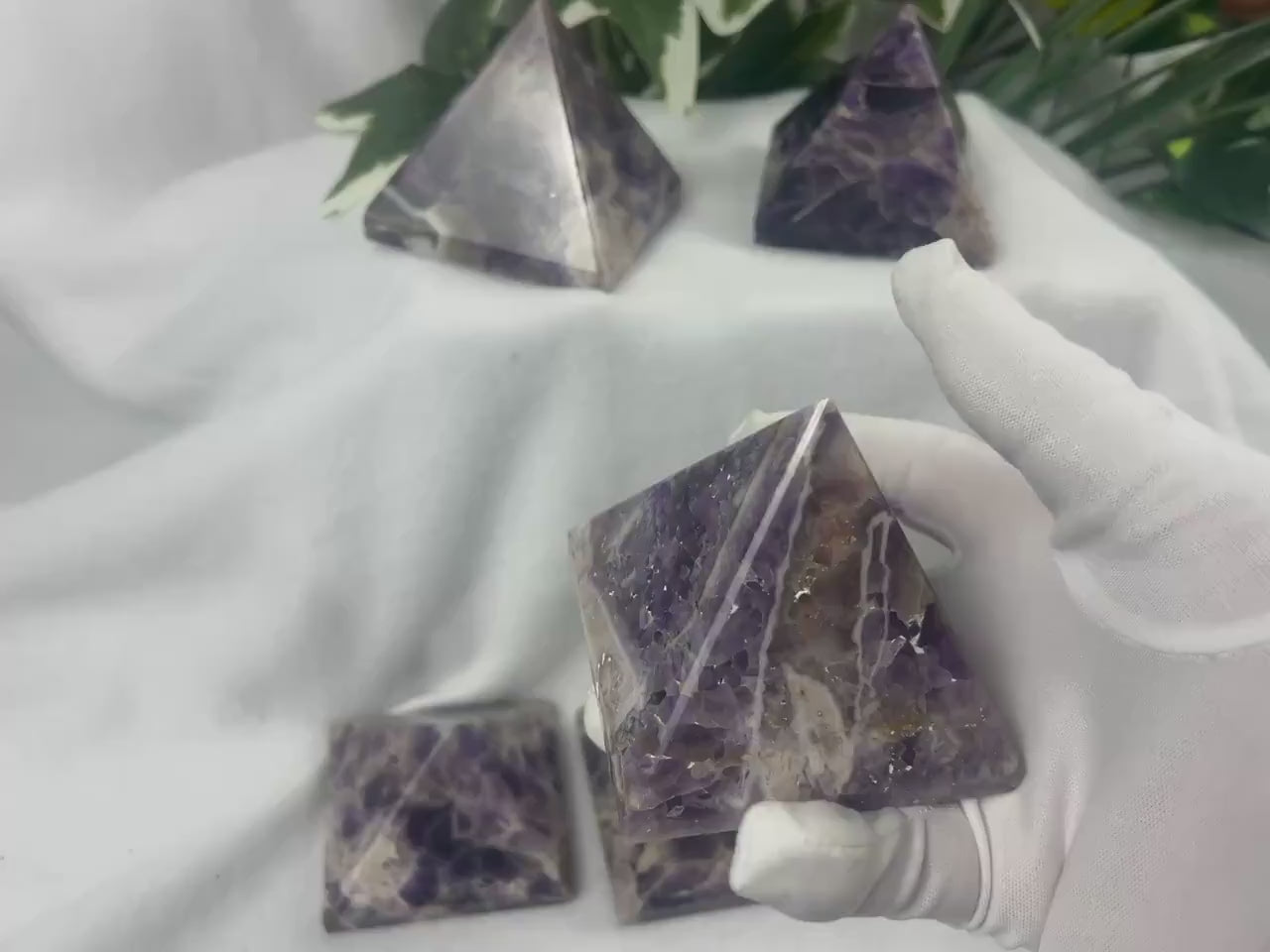 Satpura Mountain Amethyst Pyramid Polished Home Decor Worry Distraction