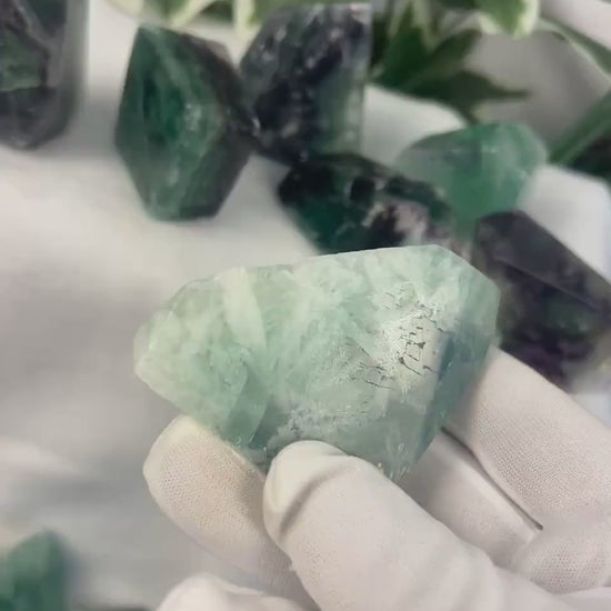 Rainbow Fluorite Freeform Carving: Polished Crystal Stone for Anxiety Relief Home Decor Worry Pocket Stress Anxiety Palm Stone