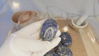 Blue Spot Jasper Natural Palm Stone Natural Crystal Polished Worry Stone Home Decor Anxiety Pocket Distraction Meditation Birthday Christmas