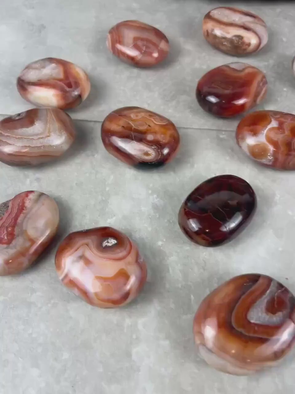 Red Jhama Agate Palm Stone: Anxiety Relief Healing Crystal Home Decor Worry Pocket Stress Anxiety Palm Stone