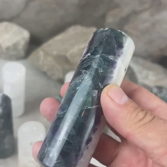 Chihuahua Mexico Rainbow Fluorite Crystal Rods for Focus Anxiety Meditation Christmas Polished Birthday Gift