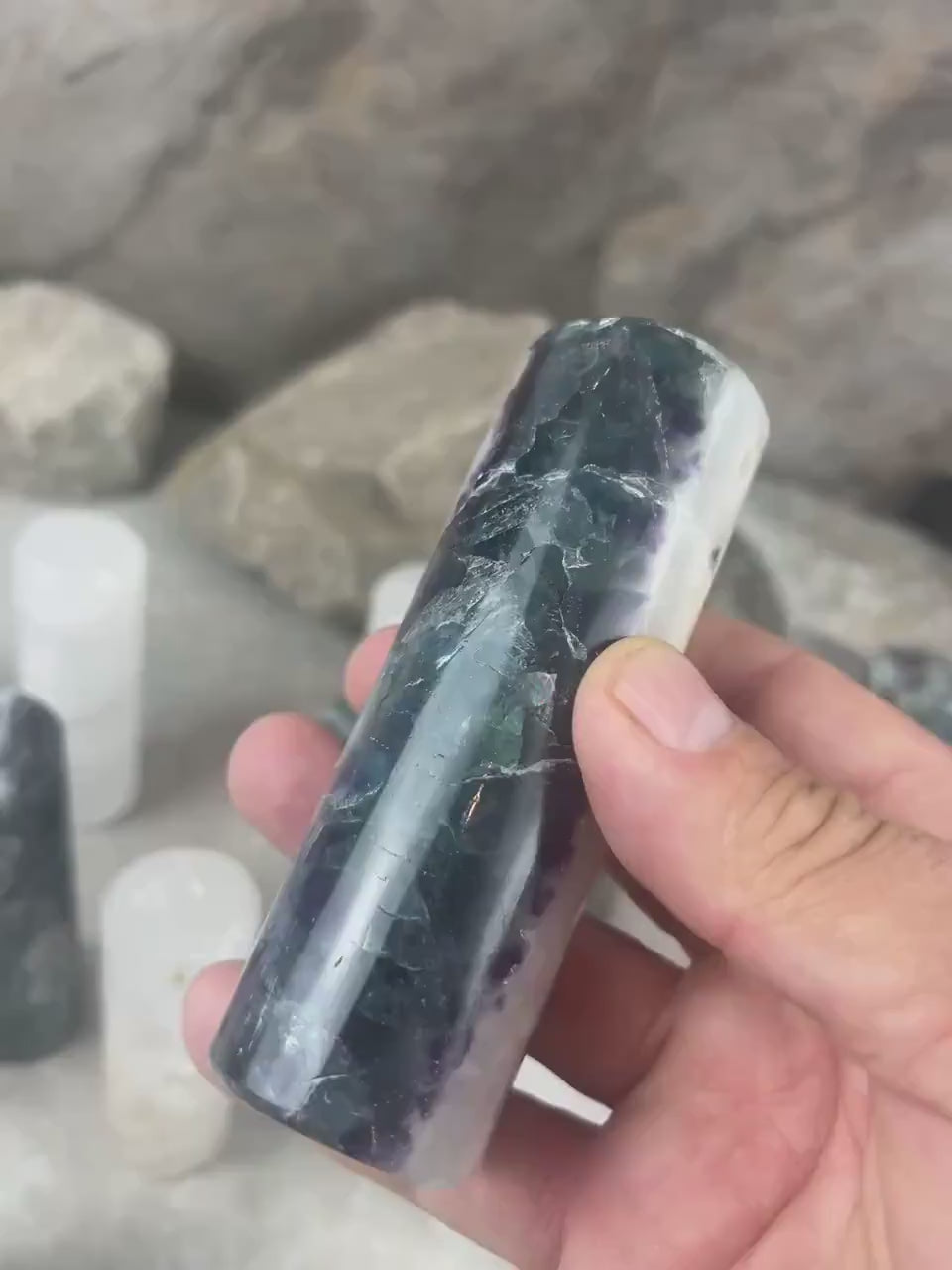 Chihuahua Mexico Rainbow Fluorite Crystal Rods for Focus Anxiety Meditation Christmas Polished Birthday Gift