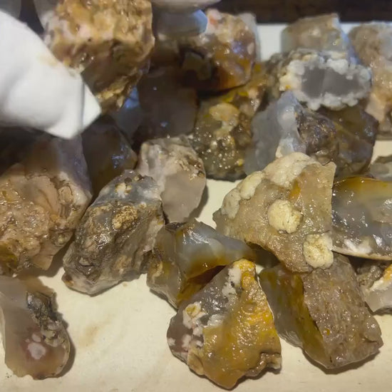 Flower Blossom Agate Crystal: Raw Carved Stone for Anxiety Relief