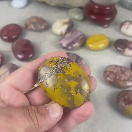 Mooka Creek Mookaite Jasper Palm Stone: Polished Worry Stone, Chakra Healing