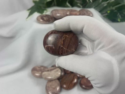 Volcanic Chocolate Jasper Palm Stone: Polished Crystal for Anxiety Relief Home Decor Worry Pocket Stress Anxiety Palm Stone