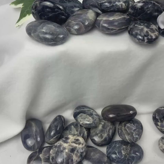 Iolite Palm Stone: Polished Rajasthan Crystal for Anxiety Relief