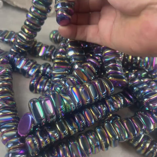 Aura Rainbow Magnetic Magnetite Tumble Stones Anxiety Worry Meditation Decor Home Decor Worry Pocket Stress Anxiety Palm Stone