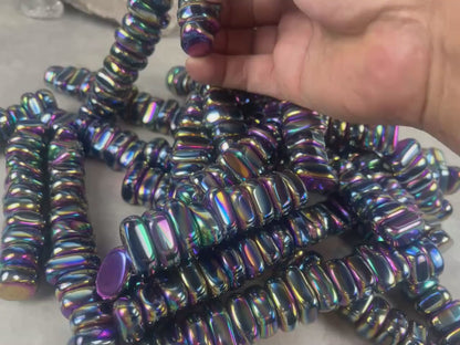 Aura Rainbow Magnetic Magnetite Tumble Stones Anxiety Worry Meditation Decor Home Decor Worry Pocket Stress Anxiety Palm Stone