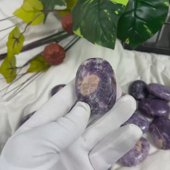 Lepidolite Palm Stone: Natural Crystal for Anxiety Relief