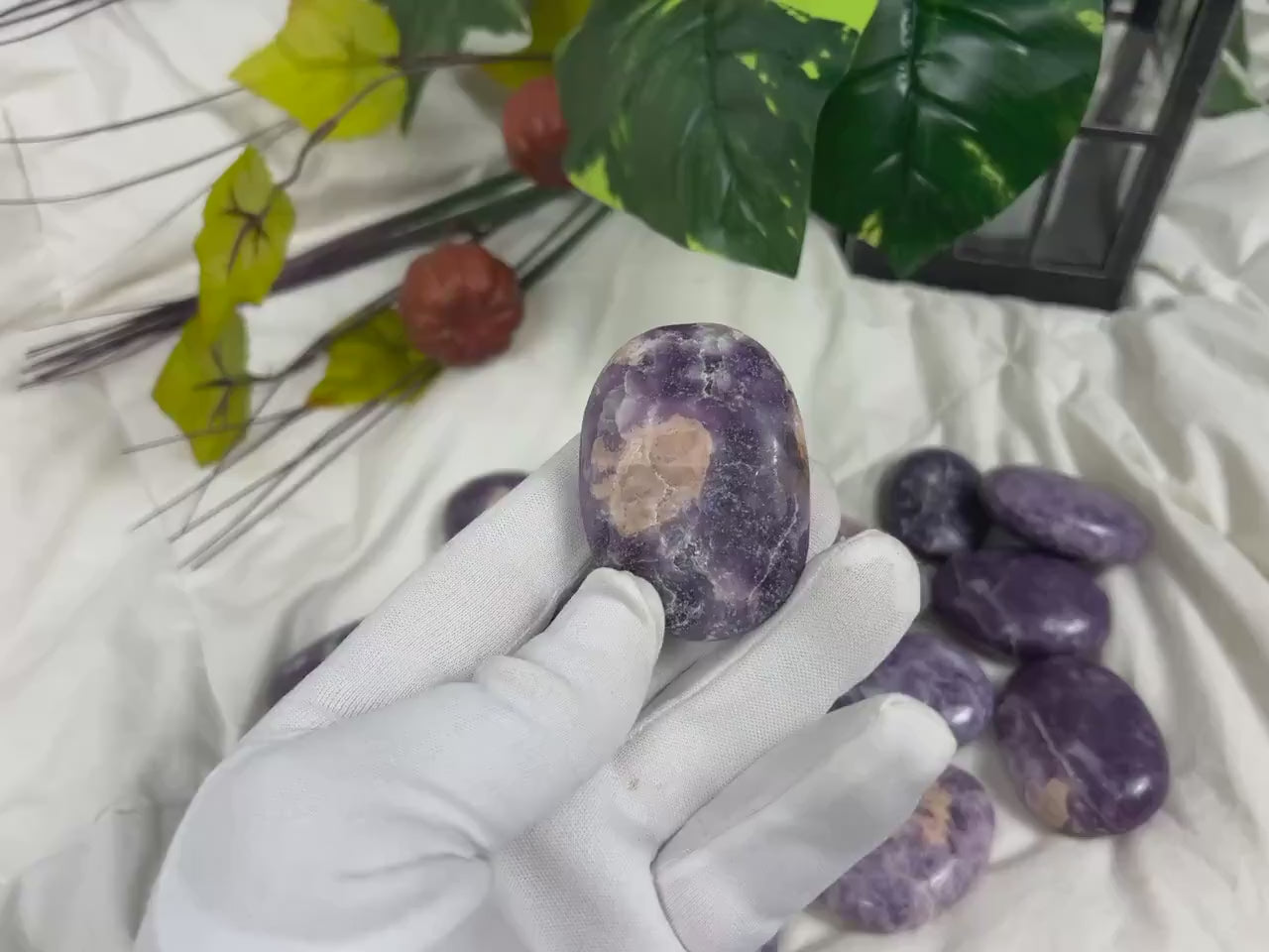 Lepidolite Palm Stone: Natural Crystal for Anxiety Relief