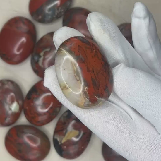 Brecciated Jasper Palm Stone: Natural Crystal for Stress Relief