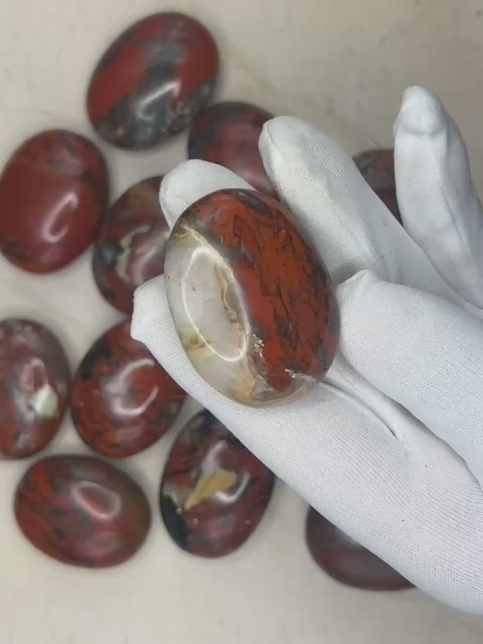 Brecciated Jasper Palm Stone: Natural Crystal for Stress Relief