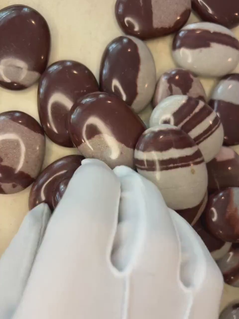 Narmada Palm Stone: Polished Indian Crystal for Meditation