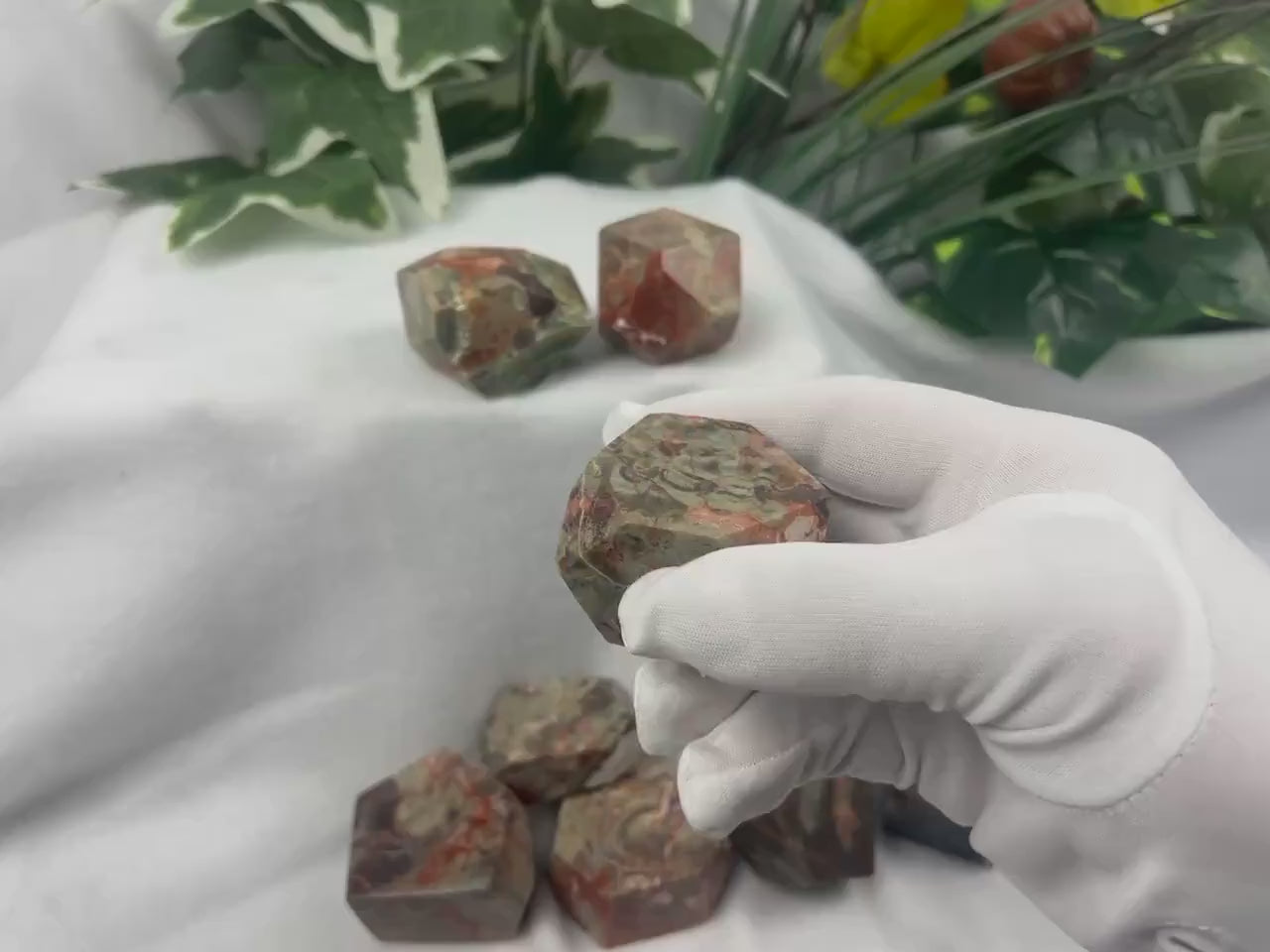 Brecciated Jasper Palm Stone: Polished Crystal for Stress Relief Home Decor Worry Pocket Stress Anxiety Palm Stone