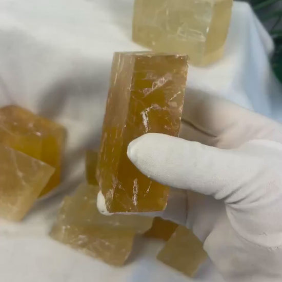 Beeswax Calcite Palm Stone: Polished Crystal for Anxiety & Home Decor Home Decor Worry Pocket Stress Anxiety Palm Stone