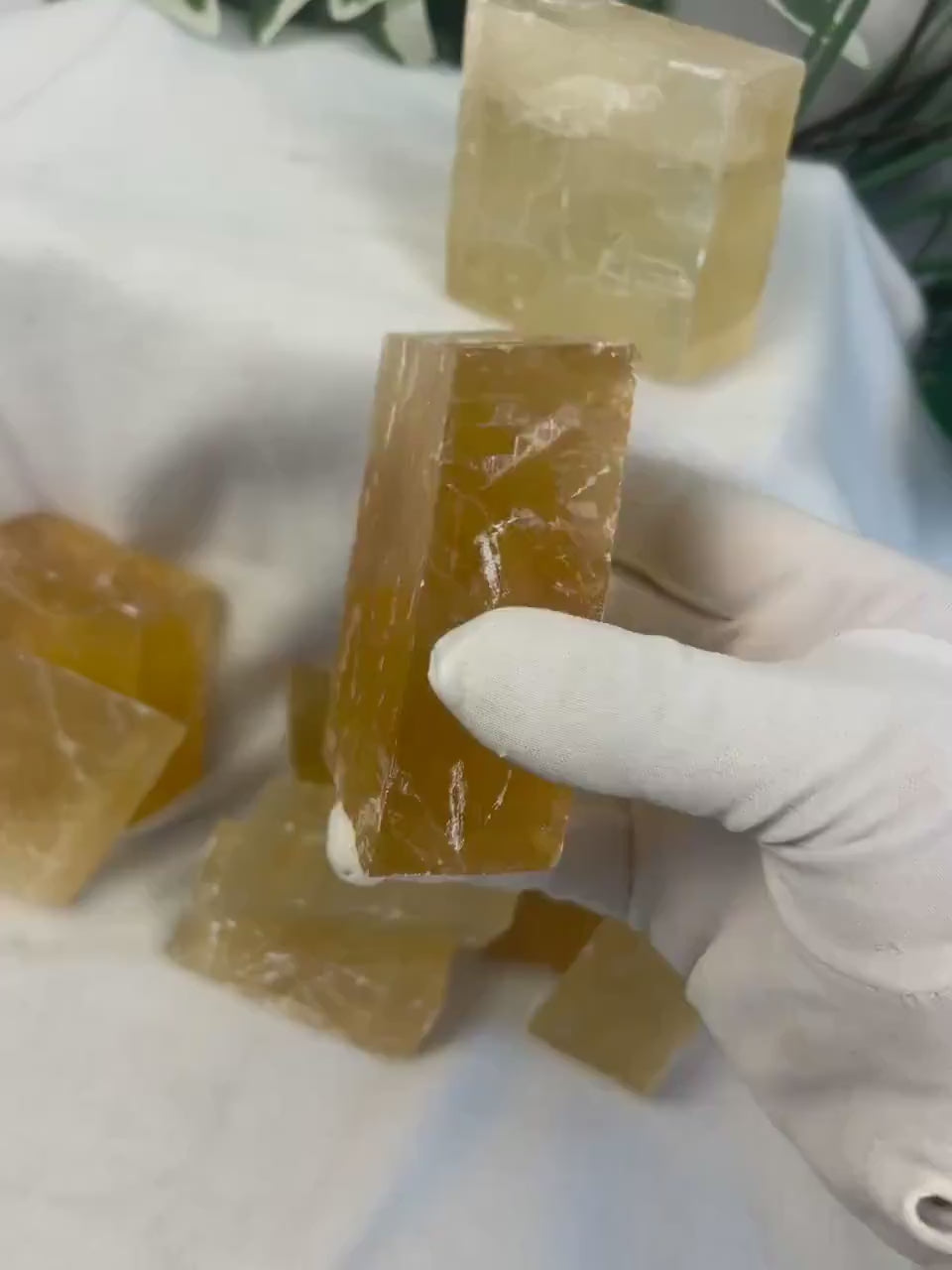 Beeswax Calcite Palm Stone: Polished Crystal for Anxiety & Home Decor Home Decor Worry Pocket Stress Anxiety Palm Stone