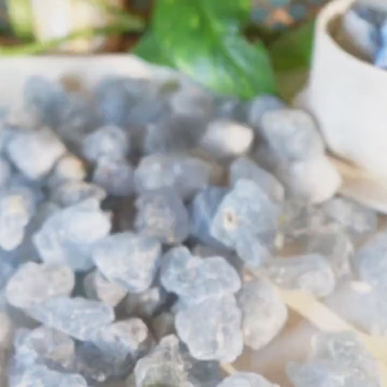 Raw Blue Celestite Crystals Natural Crystal Polished Worry Stone Home Decor Anxiety Pocket Distraction Meditation Gift Birthday Christmas