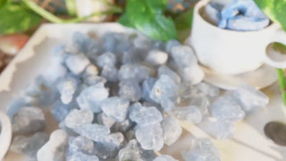 Raw Blue Celestite Crystals Natural Crystal Polished Worry Stone Home Decor Anxiety Pocket Distraction Meditation Gift Birthday Christmas