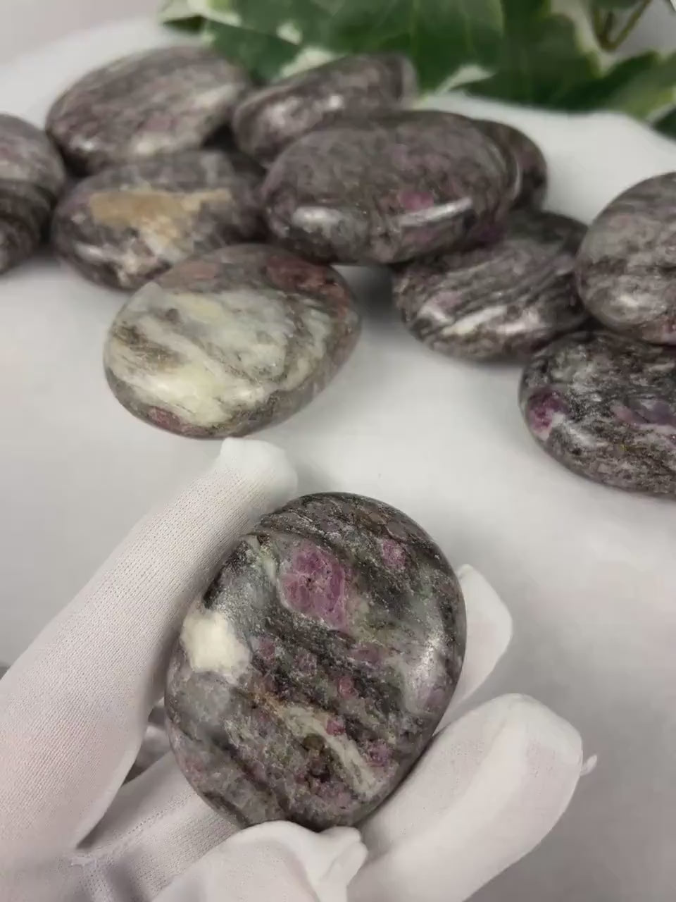 Arkansas Eudialyte Palm Stone: Natural Home Decor, Worry Stone Home Decor Worry Pocket Stress Anxiety Palm Stone