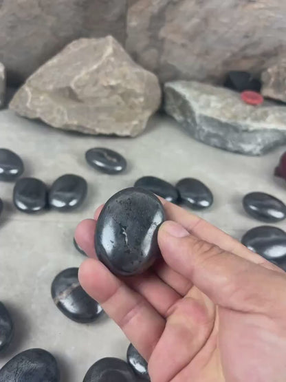 Egyptian Polished Hematite Palm Stone: Anxiety Worry Meditation Decor Home Decor Worry Pocket Stress Anxiety Palm Stone