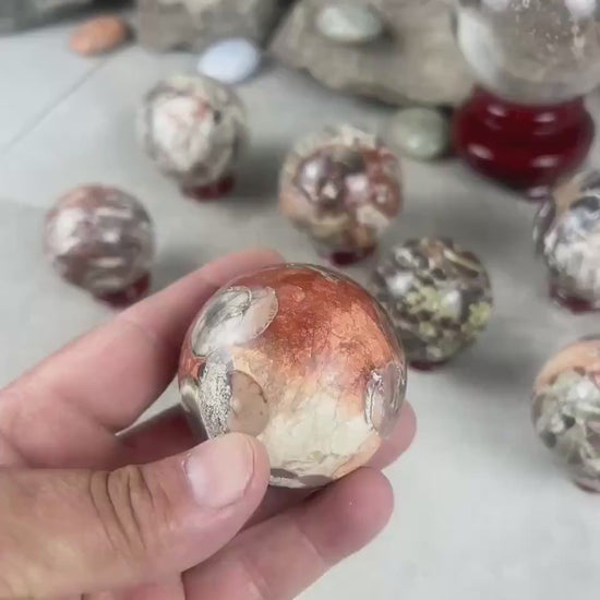 Cherokee Agate Sphere Home Decor Christmas XSmas Birthday Gift Reflective Home Decor Stone