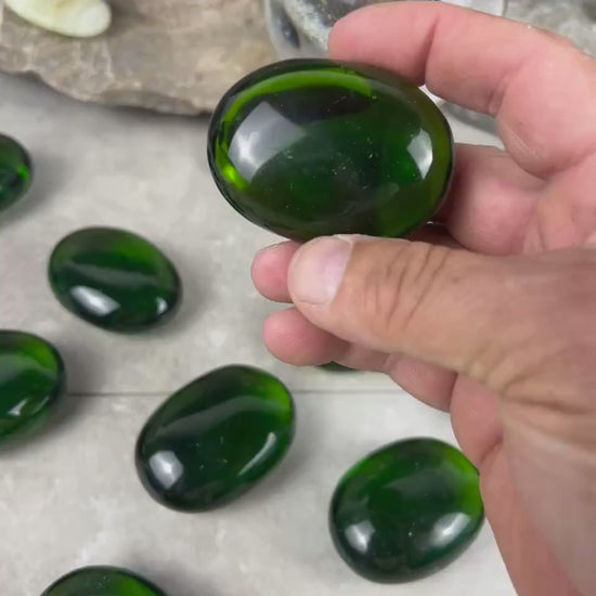 Prasiolite Green Quartz Palm Stone: Anxiety Relief Meditation Gift