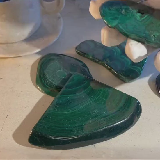 Afghan Malachite Slices Polished Display Bookmark Home Decor