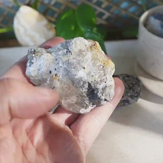 Raw Black Rutile Quartz Stones: Untreated Minerals for Arts & Decor