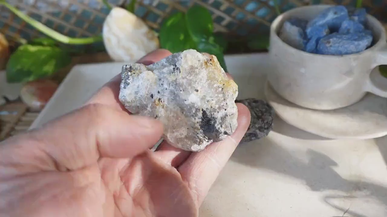Raw Black Rutile Quartz Stones: Untreated Minerals for Arts & Decor