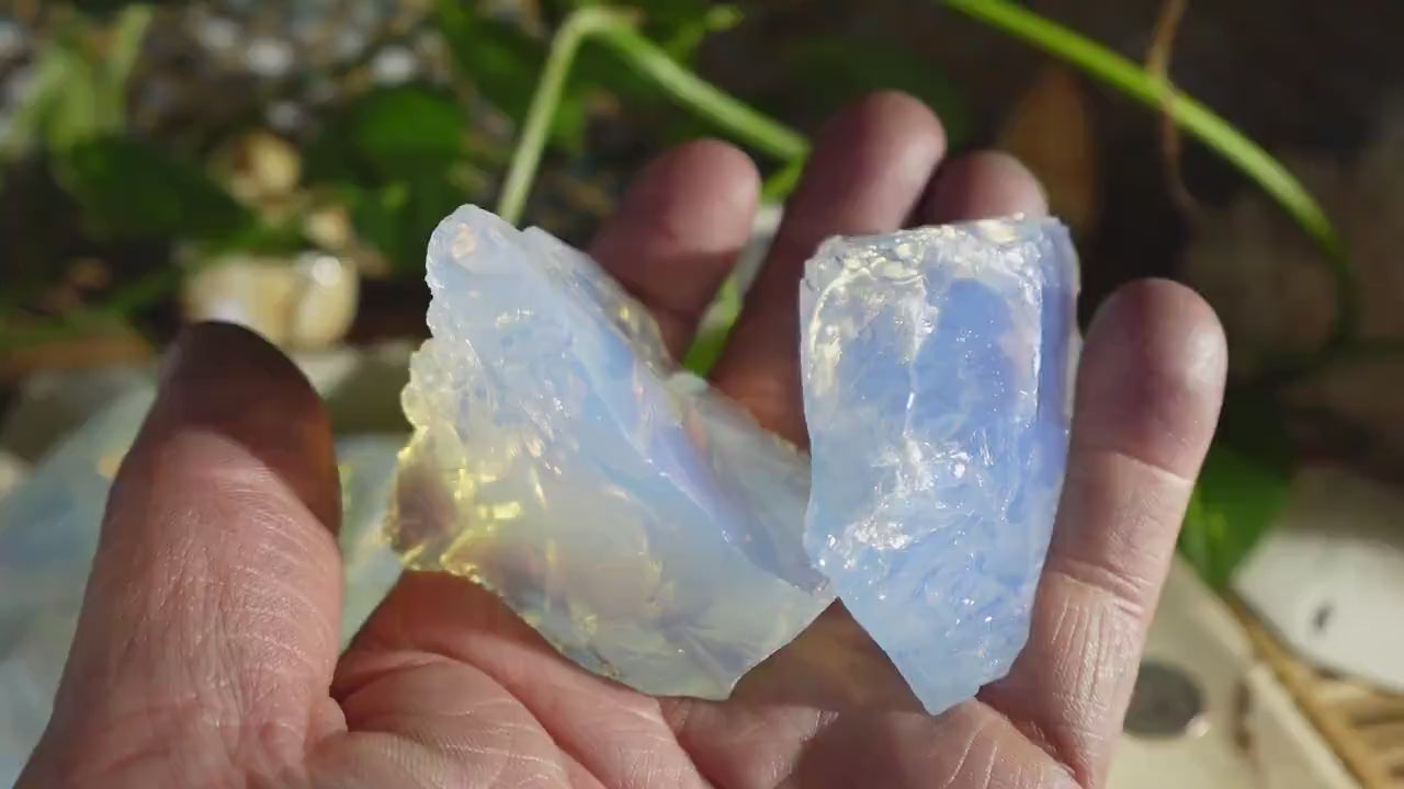 Raw Cut Opalite Crystals: High Frequency Home Decor, Craft Supplies
