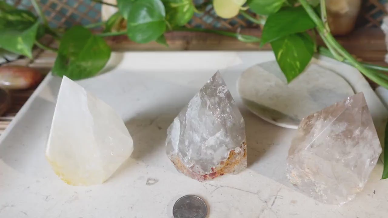 Clear Quartz Point: Carved Crystal for Meditation & Anxiety Relief