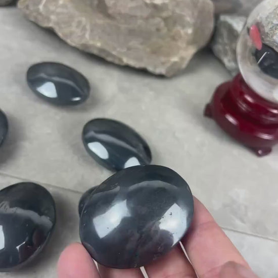 Pilbara Australian Dense Polished Hematite Palm Stone Anxiety Worry Meditation Decor