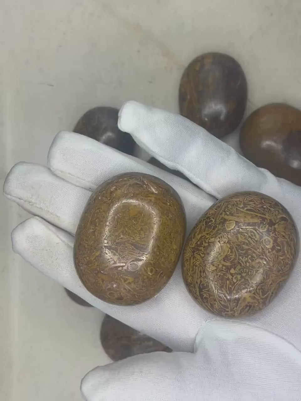 Egyptian Jasper Palm Stone: Polished Mariyam Crystal - Worry Stone Home Decor Worry Pocket Stress Anxiety Palm Stone