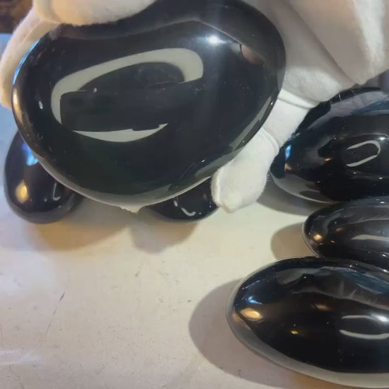 Shimmering Rainbow Obsidian Free Form Stone: Polished Carved Crystal Decor