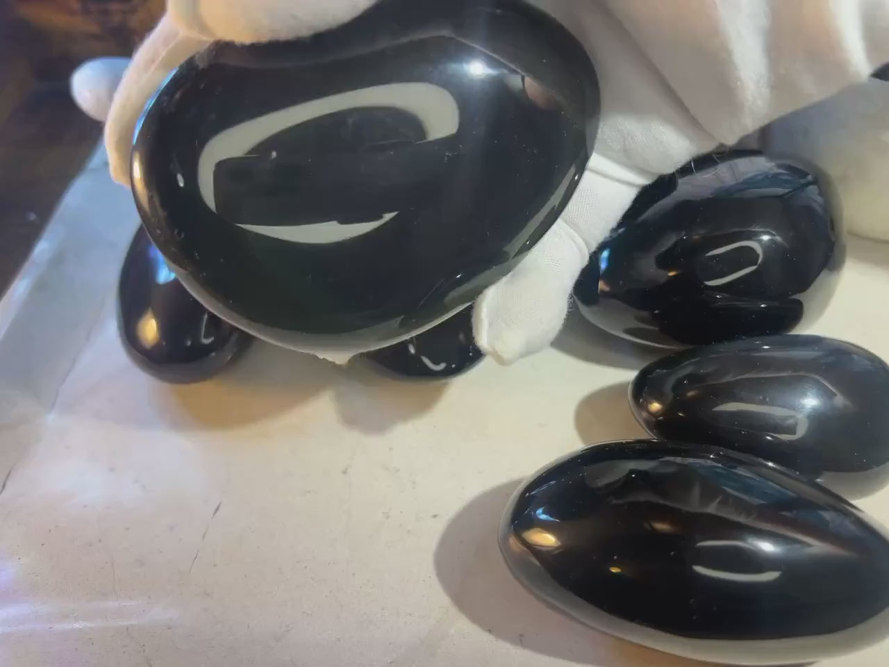 Shimmering Rainbow Obsidian Free Form Stone: Polished Carved Crystal Decor