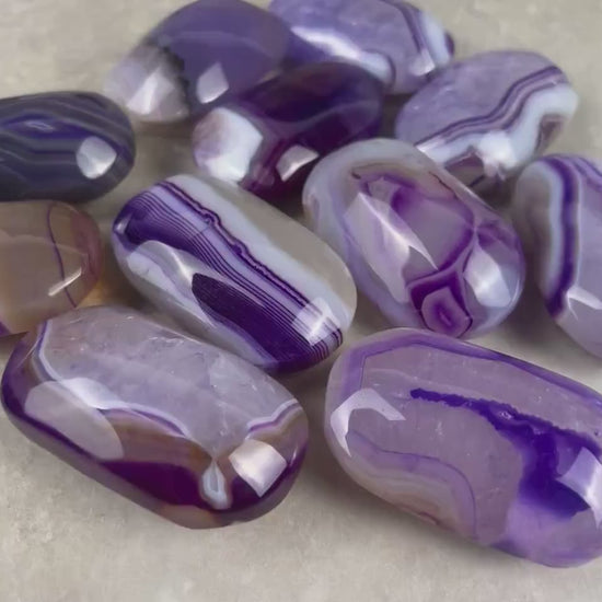 Uruguay Lilac Sardonyx Natural Crystal Palm Stone Worry Anxiety Distraction Pocket Stone Home Decor Worry Pocket Stress Anxiety Palm Stone
